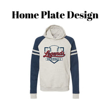 Load image into Gallery viewer, Indigo + Oatmeal Ringer Hoodie (Adult Sizes Only)