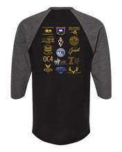 Load image into Gallery viewer, Wyoming Underground Wrestling Three-Quarter Raglan Shirt (Add'l Colors!)