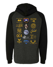 Load image into Gallery viewer, Wyoming Underground Wrestling Raglan Hooded Sweatshirt (Add'l Color!)