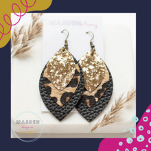 Load image into Gallery viewer, Triple Layer Leopard Earrings