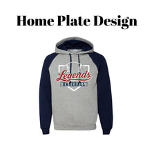 Load image into Gallery viewer, Navy + Gray Raglan Hoodie
