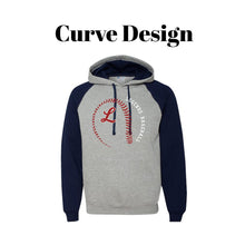 Load image into Gallery viewer, Navy + Gray Raglan Hoodie
