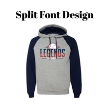 Load image into Gallery viewer, Navy + Gray Raglan Hoodie
