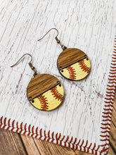 Load image into Gallery viewer, Softball Half Circle Earrings
