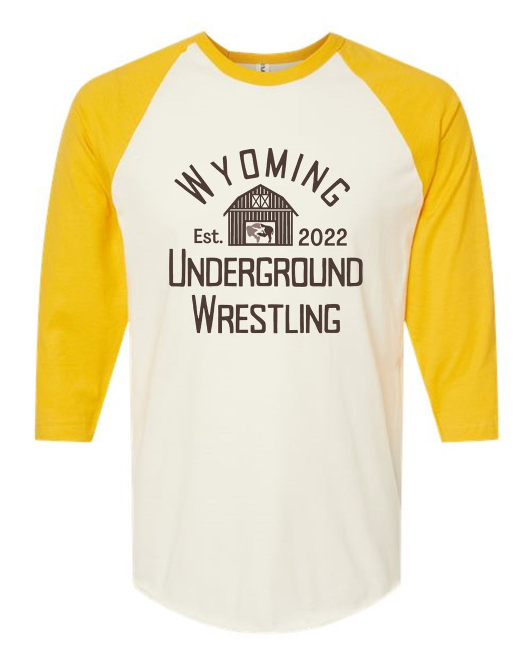 Wyoming Underground Wrestling Three-Quarter Raglan Shirt